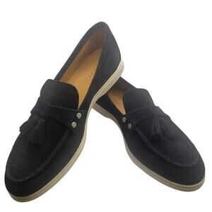 M. Gemi Sonia Loafer Black Suede Tassel Round Toe Shoe Sz 37.5 US Sz 7-7.5